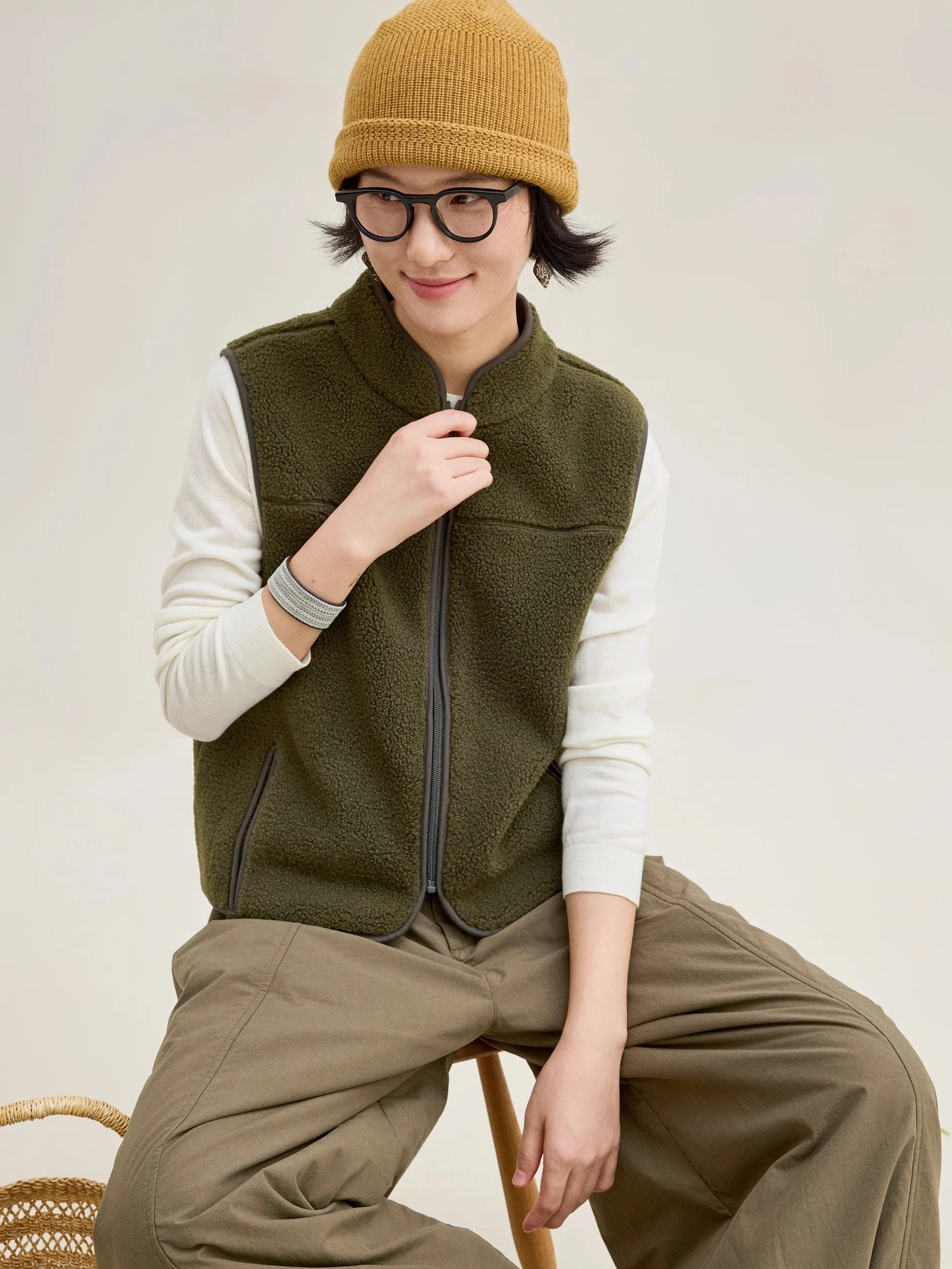 

Утягивающий жилет из частиц Fce, свободный повседневный теплый весенний Новое поступление, верхняя одежда с небольшим воротником-стойкой для поездок на работу, полиэфирное волокно