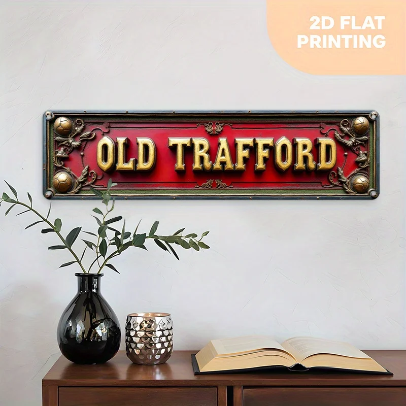 ป้ายตกแต่งแบบแบน 2 มิติ, ป้ายและแผ่นป้ายตกแต่งแบบแบน 2 มิติ, ป้ายติดผนังอะลูมิเนียมสไตล์วินเทจ ตัวอักษรสีทอง (10x40 ซม./ 3.9x15.7 นิ้ว), สไตล์บ้านไร่