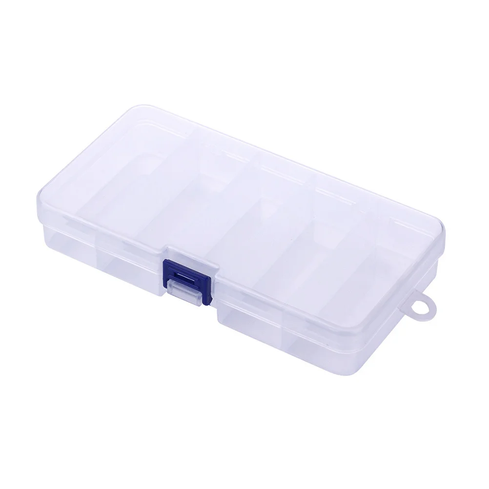 

5-Grid Portable Transparent Plastic Fishing Tackle Box Lightweight Impact Resistant For Lures Bait Storage Fishing Tool