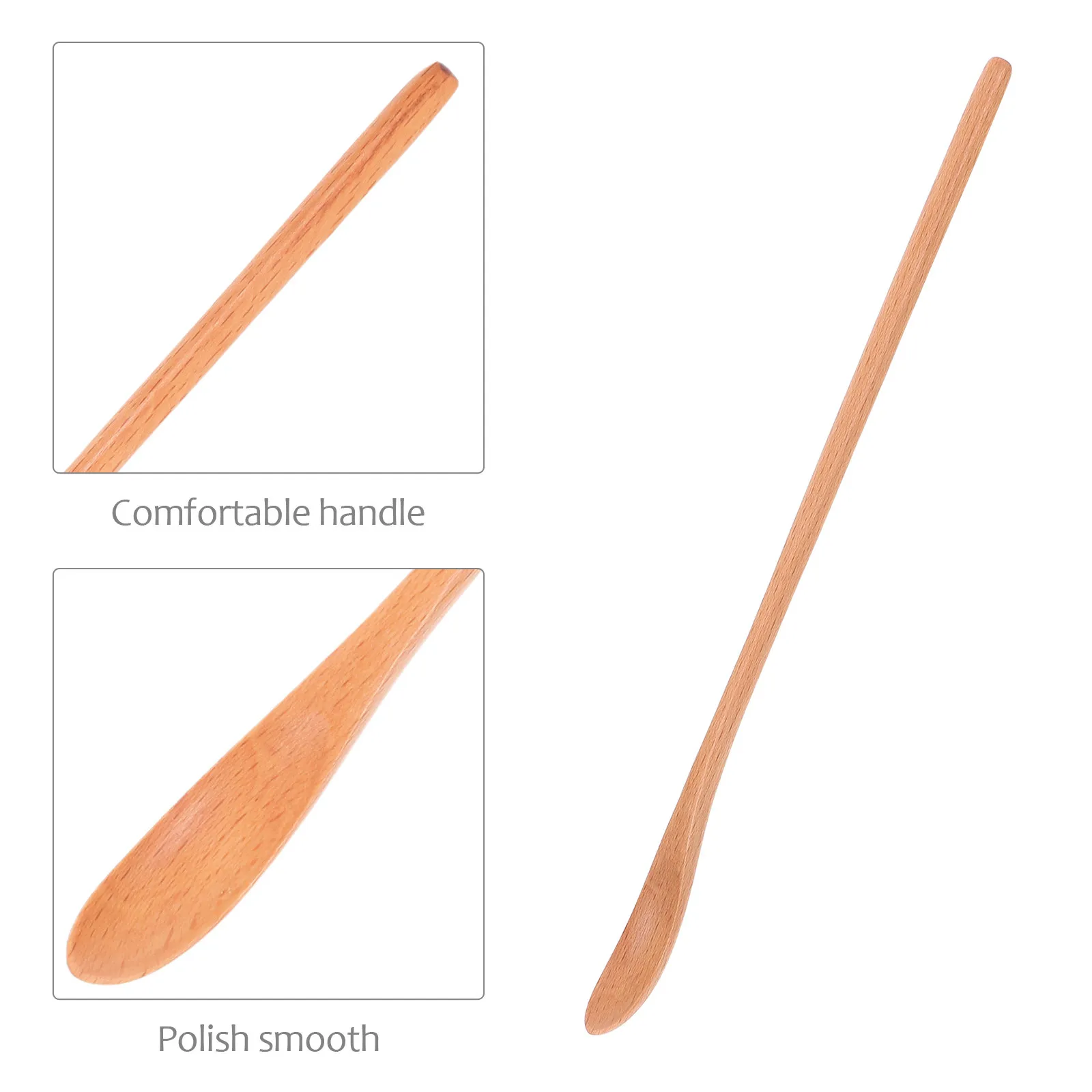 2Pcs Honey Spoon Wooden Long Handle Tiny Stirring Teaspoon for Coffee Tea Sugar Cooking Serving Utensil Honey Spoon