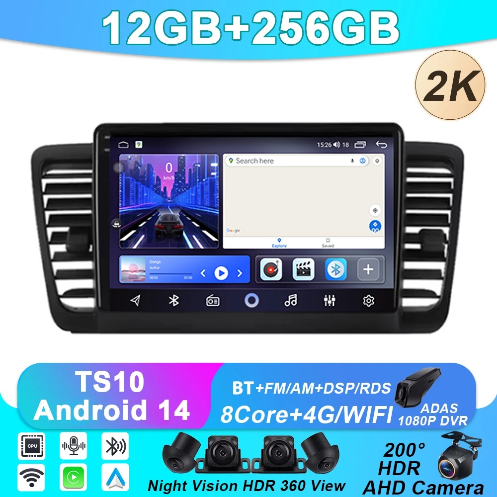

For Subaru Outback 3 Legacy 4 2004 2005 2007 2008 2009 Player Android Auto Car Radio GPS Navigation 4G Multimedia Stereo Carplay