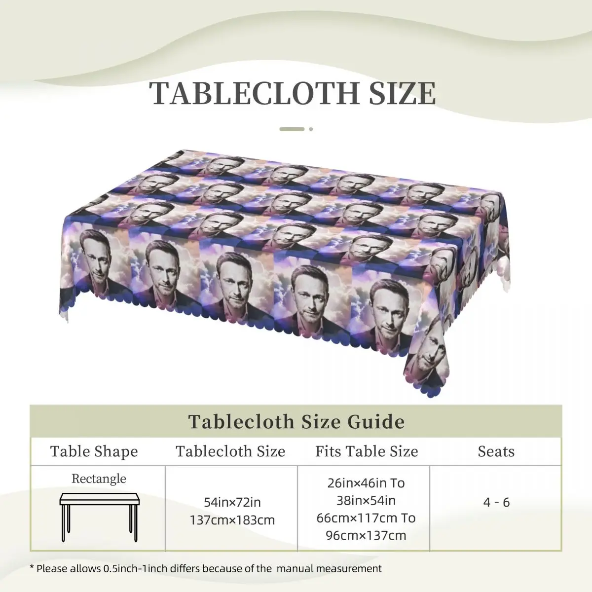 Legend Christian Lindner Minister Of Finance Rectangular Tablecloth Oilproof Table Cover for Dining Events Table Cloth