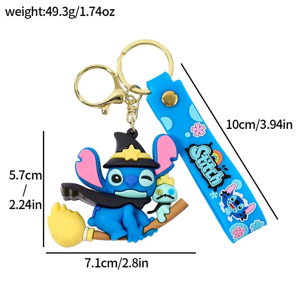 Disney Stitch Cartoon Cute Student Doll Portachiavi Creativo kawaii Zucca di Halloween Figura Ciondolo Anime Regalo periferico