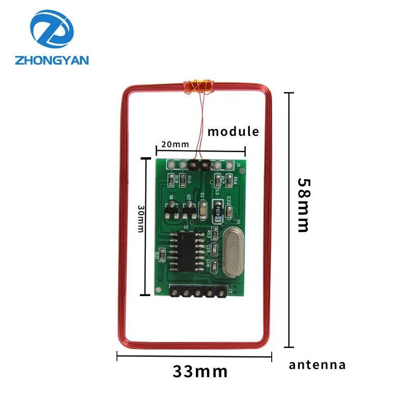 125khz RFID EM4100 Tarjeta de identificación Wiegand 26 34 Módulo lector de tarjetas inteligentes integrado