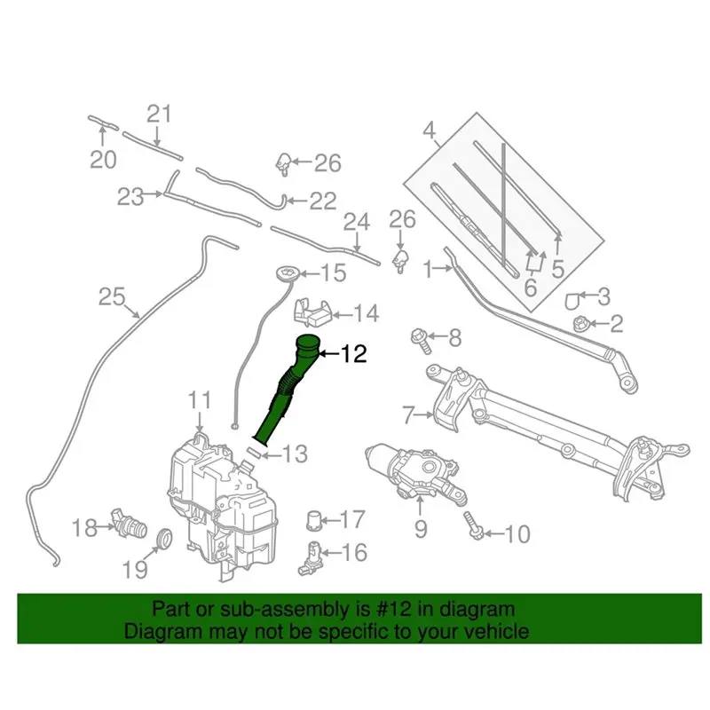 New-For Mazda 3 2014-2018 Washer Fluid Reservoir Filler Pipe Accessories