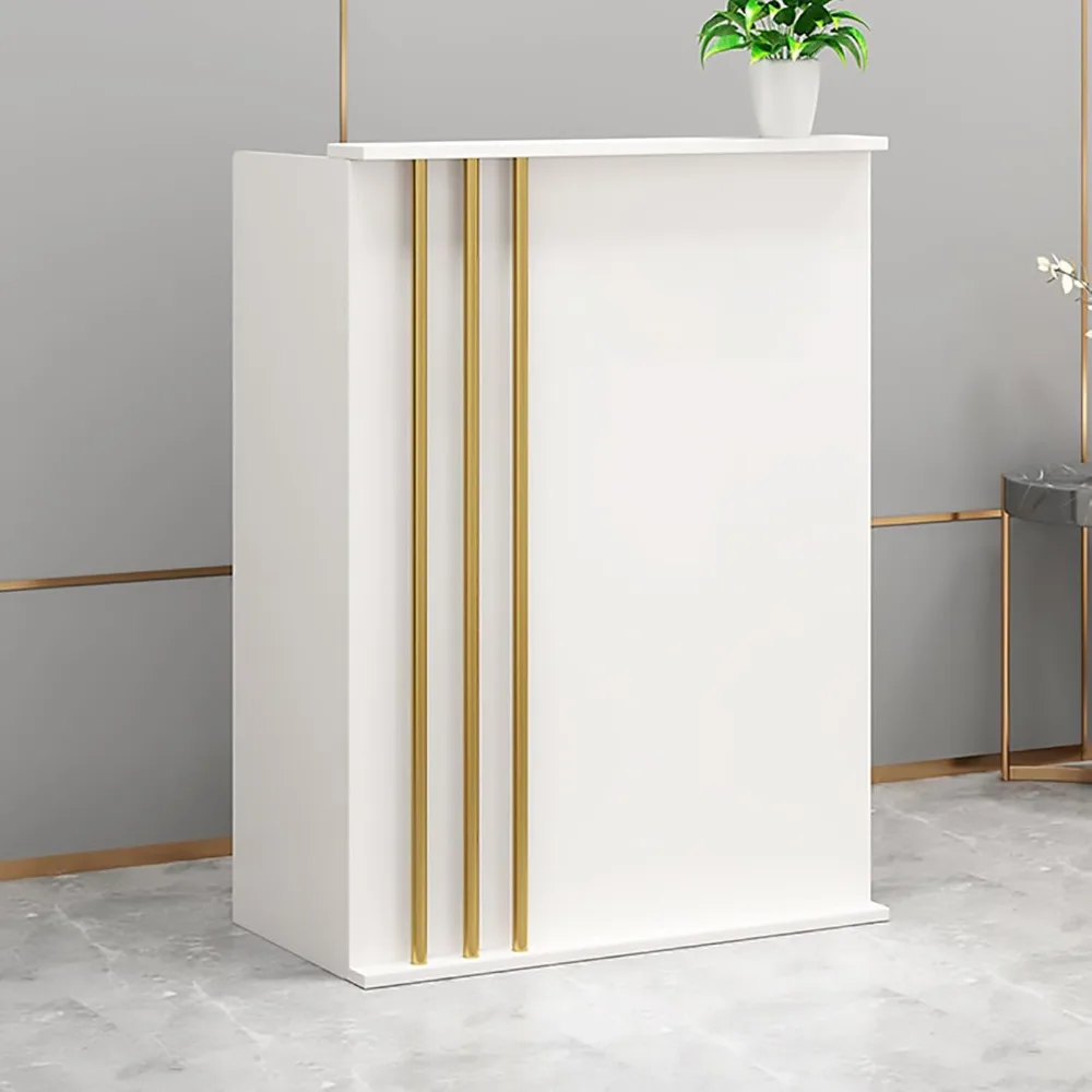 

Office Reception Desk for Small Spaces, Small Reception Desk with Lockable Drawers, Modern Cashier Front Desk with Counter