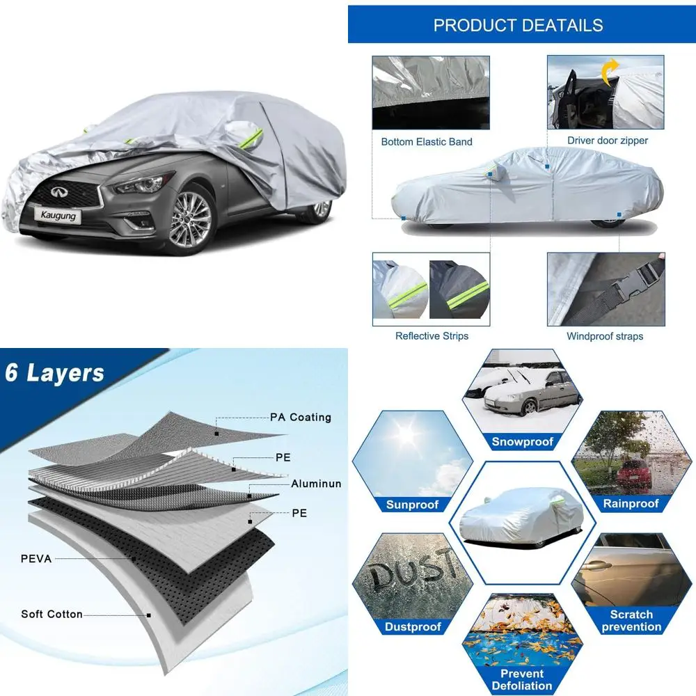 

All-Weather Waterproof Car Cover Custom Fit for 2013-2025 Sedan Models, Outdoor Protection for Automobiles