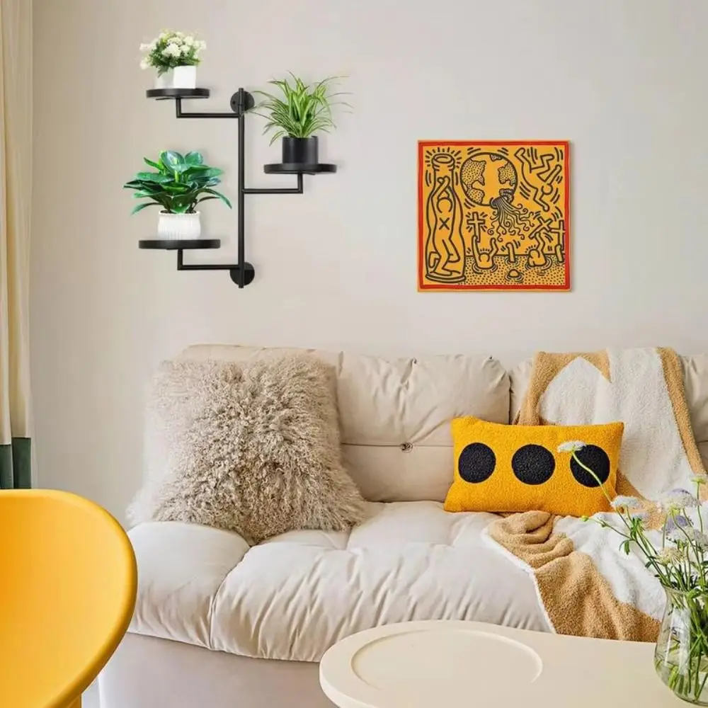 Green Plant Potted Rotating window plant stand Creative Waterproof Metal plant frame Simple Indoor plant shelf Wall