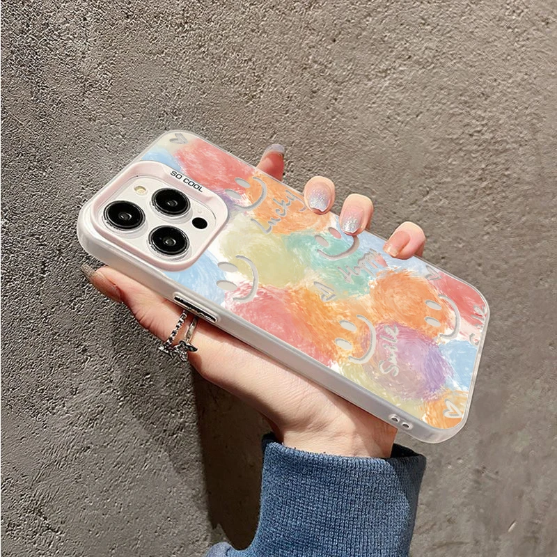 Sweet graffiti Smile Colorful Case For OPPO A5 5G A2 A3 A6 PRO A6C A60 A79 A18 A38 A78 A74 A94 A58 A3X A5X A6X RENO 5F 5 6 Cover