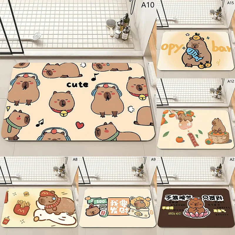 Capibala Dolphin Bathroom Absorbent Floor Mat Toilet Dirty Diatomaceous Mud Floor Mat Toilet Door Non-Slip Mat Exquisite HOME