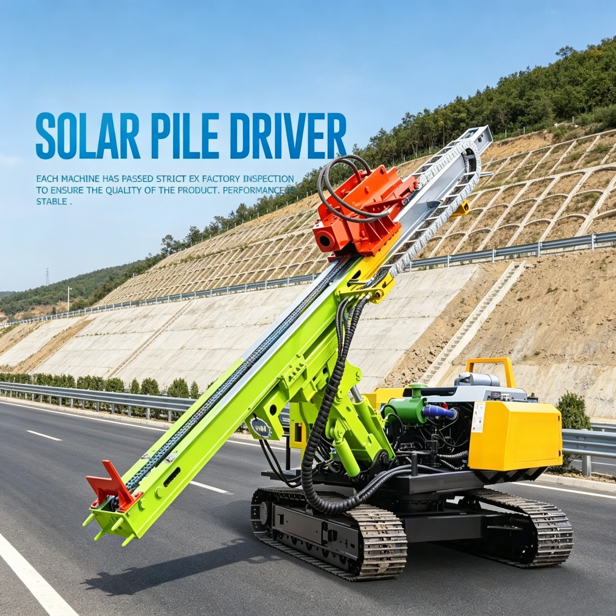 3m Post Length Hydraulic PV Solar Pile Drivers Ground Screw Piling Machine for Solar Panel Installation Project Customized