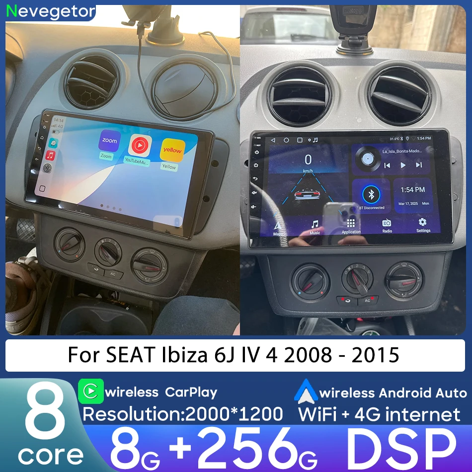 

For SEAT Ibiza 6J 4 2008 - 2015 Car Multimedia Player Stereo Android Navigation GPS Radio Car Video Player Wireless Carpay Auto