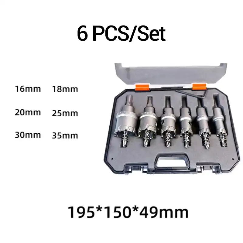 6-10 PCS Hole Saw Cutter Alloy Hole Saw Set Carbide Tip For Stainless Steel Iron Plate Metalworking Drilling Crown