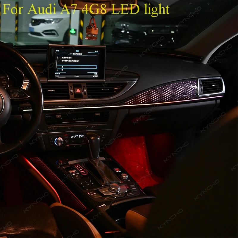 64 Colors LED Car Ambient Light Kit for AUDI A7 C7 4G RGB Bluetooth App Control Interior Symphony Lighting Kit