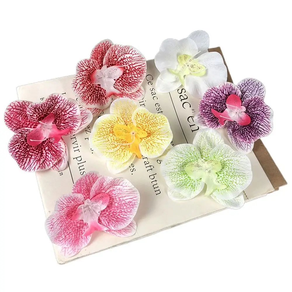 Orquídea mariposa de estilo coreano, flor Artificial para álbum de recortes, orquídea mariposa Artificial hecha a mano, bricolaje, 11cm