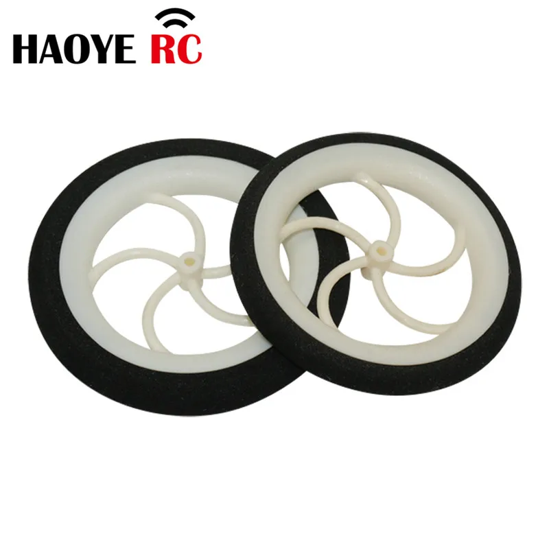 Haoye 2 Pcs/Lot Light Wheels (Sponge Tire) Color White D60/65mm For RC Airplane Replacement Toys DIY Plane Accessory