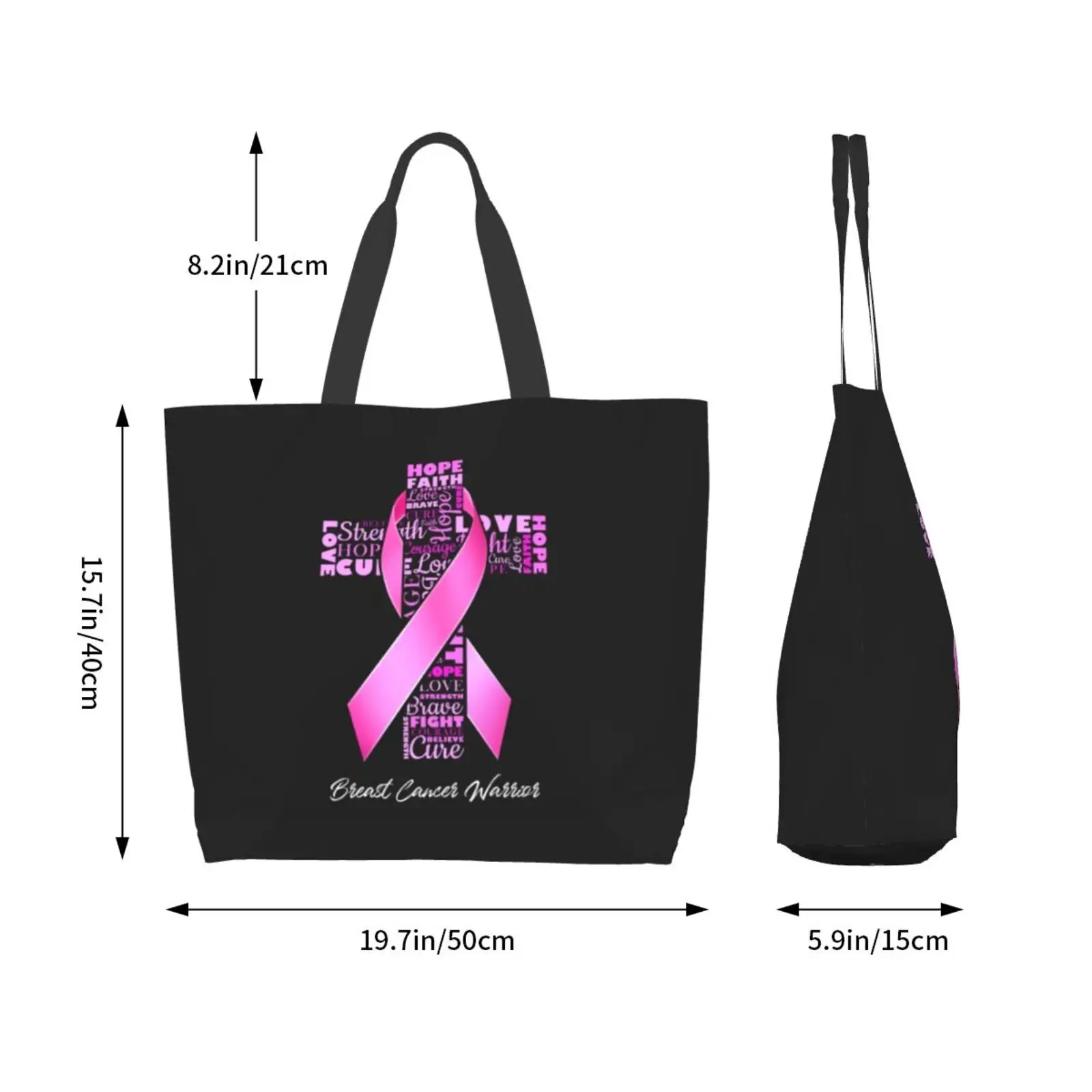 Breast Cancer Survivor Gifts for Women Tote Beach Bag Shopping Bag for Women Nurse Home Breast Cancer Awareness Party Supplies