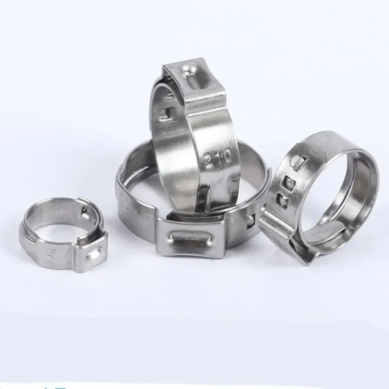 5pcs-20pcs/lot Hose Clamps Single Ear Stepless 5.8-60mm 304 Stainless Steel Hose Clamps Cinch Clamp Rings image 3