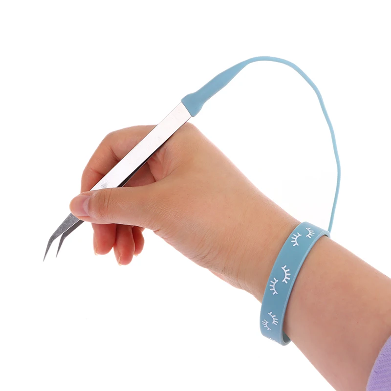 1 pièce Bracelet de poignet en gel de silice et silicone pour pince à cils, outil de maquillage pour fille
