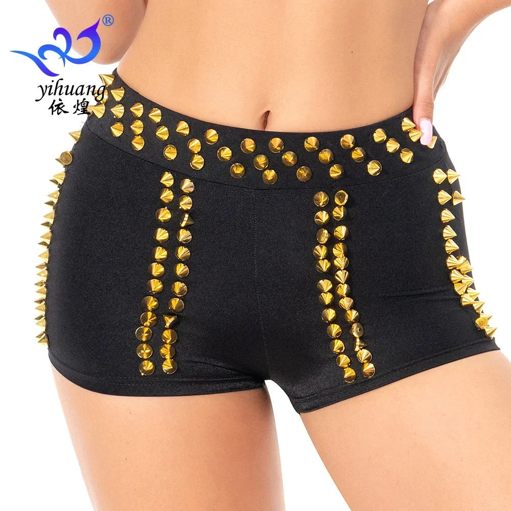 

1pcs/lot woman fashion rivet jazz dance shorts lady sexy hip-hop dancing shorts