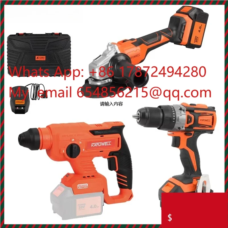 Hot Sale Professional Cordless Rechargeable Angle Grinder Impact Drill Kit Tool Set