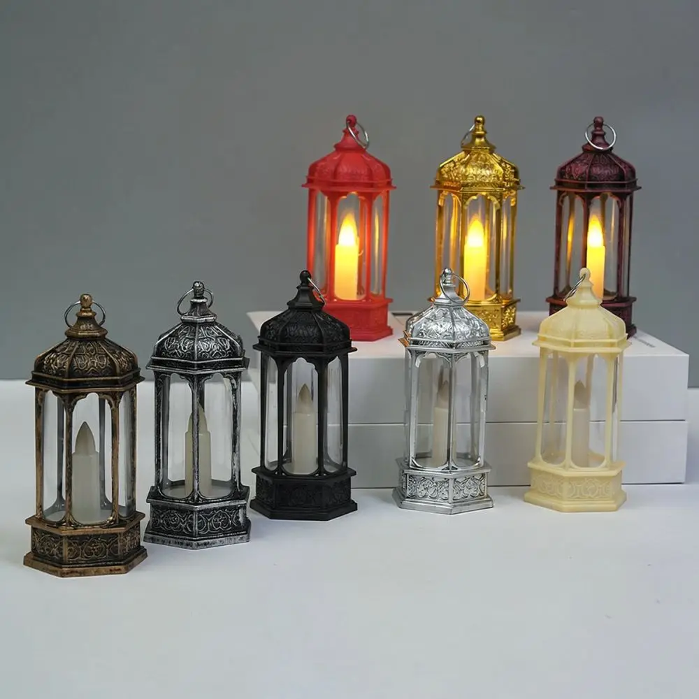 Elegant Retro Style Candle Lantern Portable Plastic Light Fixture For Home Bedroom Wedding Tabletop Festive Decor