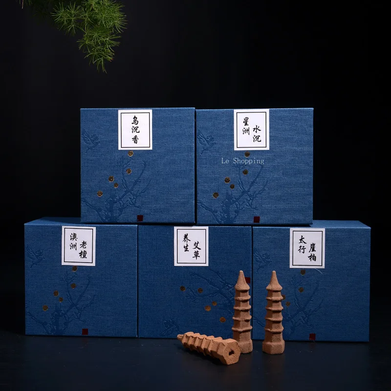 

Pagoda Reverse Flow Incense 30 Minutes Sandalwood and Agarwood Hotel Tea Room and Living Room Purify The Air and Remove Odors