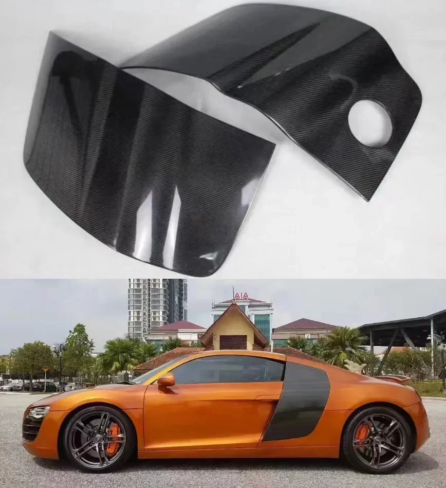 For Audi R8 V8 V10 2-Door 2008-2015 Real Carbon Fiber Car Racing Side Door Fenders Blade Panels Flares Blade Fenders 2PCS