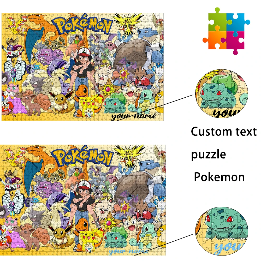 Pokemon Pikachu custom text 35/300/500/1000pcs,  high-definition customization，Various styles，Custom names, quotes