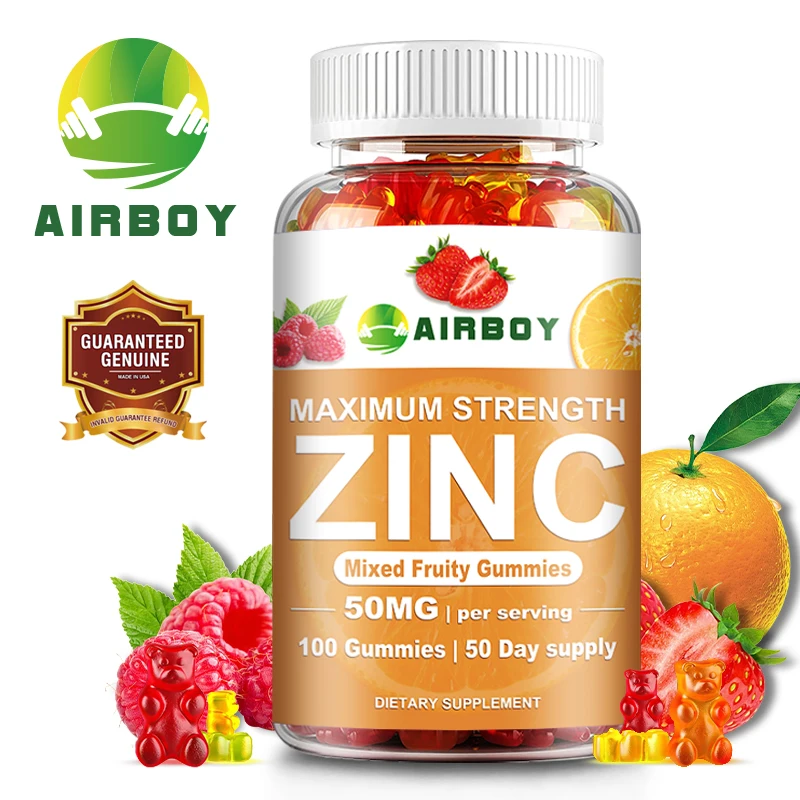 

Zinc Gummies - Antioxidant, Cellular Energy Production, Supports Heart, Skin & Immune Health, Enhances Brain Function