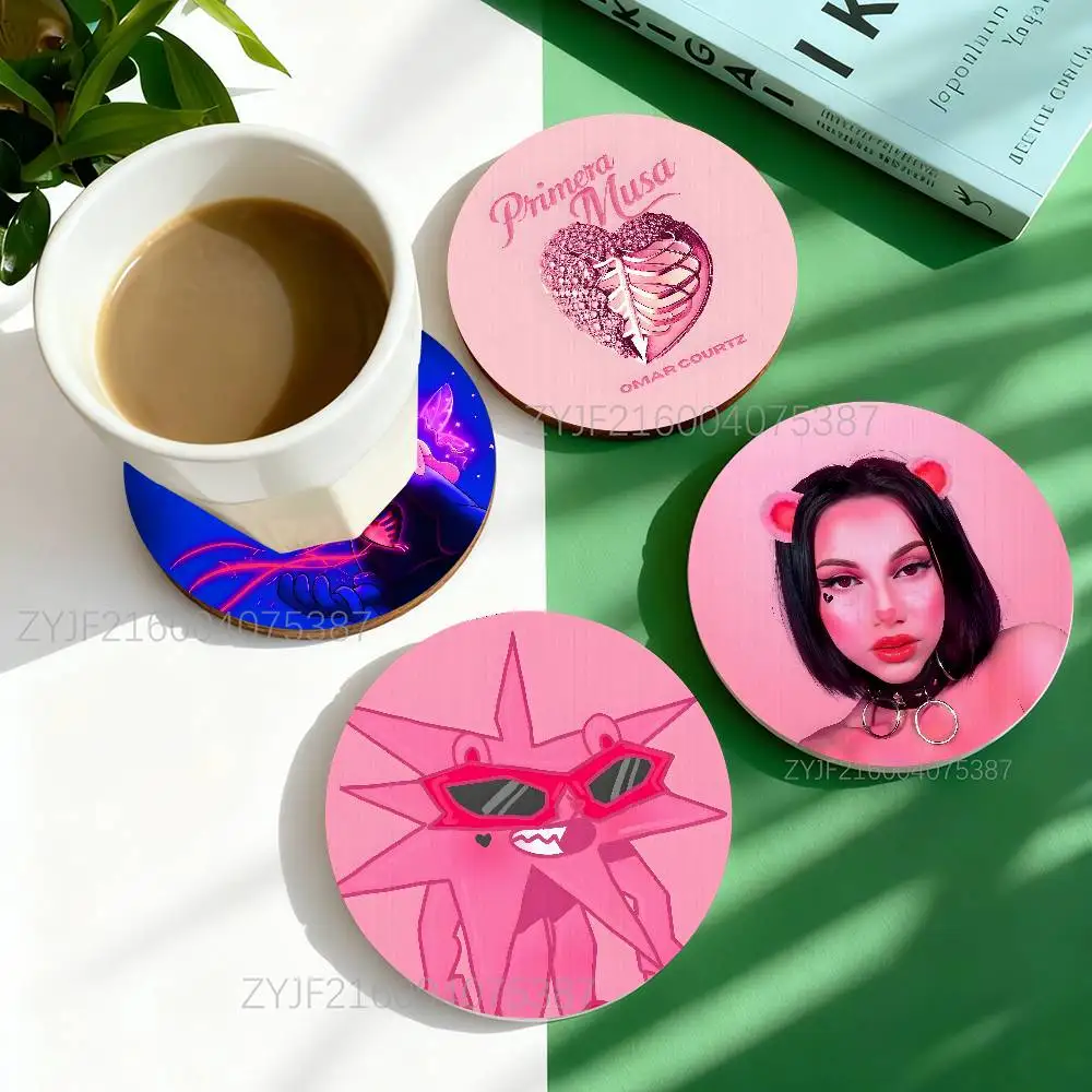 

O-Omar Courtz Por Si Manana No Estoy Round Wooden Coasters For Design Suitable for Drinks Tea,Coffee Home Perfect Gift Holidays