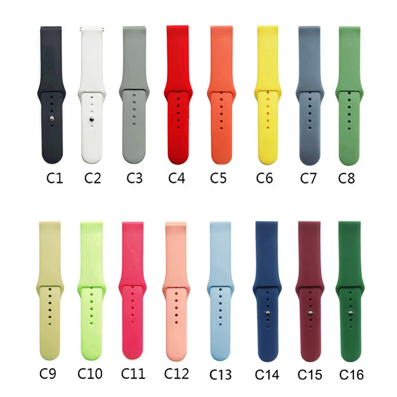 Pulseira de relógio de silicone de liberação rápida universal, pulseira para Huawei, Samsung, Amazfit, LIGE, COLMI, relógios inteligentes, 20mm, 22mm