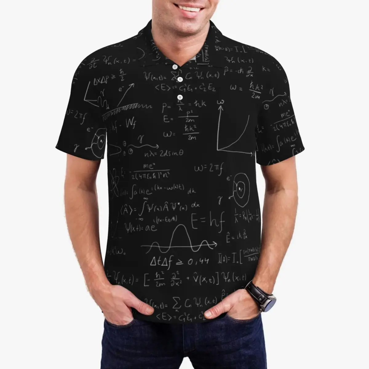 Funny Math Casual T-Shirts Quantum Physics Polo Shirts Male Stylish Shirt Beach Short Sleeve Design Clothing Plus Size