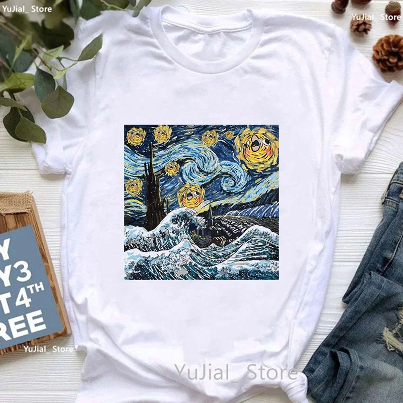 

Cute Cockatiel Parrot Art Print T Shirt Girls Starry Sky Funny Tshirt Women Summer Fashion Aesthetic Clothes T-Shirt Female