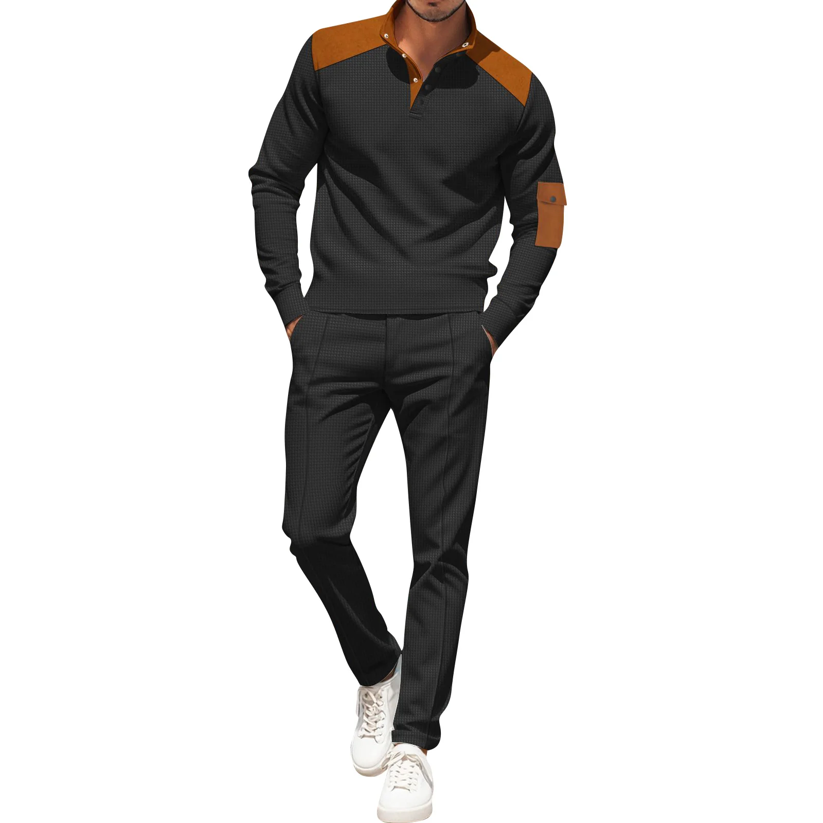 

Casual Temperament Men 2-Piece Spring And Autumn 2025 New Trend Sports 2-Piece Set Simple Fashion West Coast Business Set