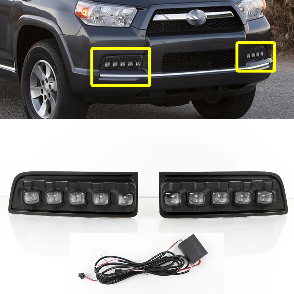 

Fit For Toyota 4 Runner 4Runner 2010 2011 2012 2013 DRL Fog Lamp Sequential Turn Signal LED Fog Light Daytime Running Light