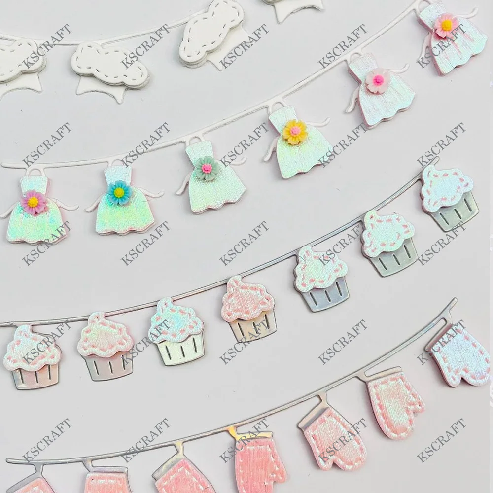 KSCRAFT Baking Garlands Cutting Dies Stencils for DIY Scrapbooking Decorative Embossing DIY Paper Cards