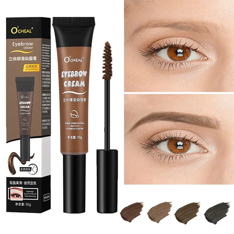 Gel per sopracciglia impermeabile 4 colori tinta liquido potenziatori cosmetici crema per sopracciglia trucco crema Mascara 3D a lunga durata con trucco pennello