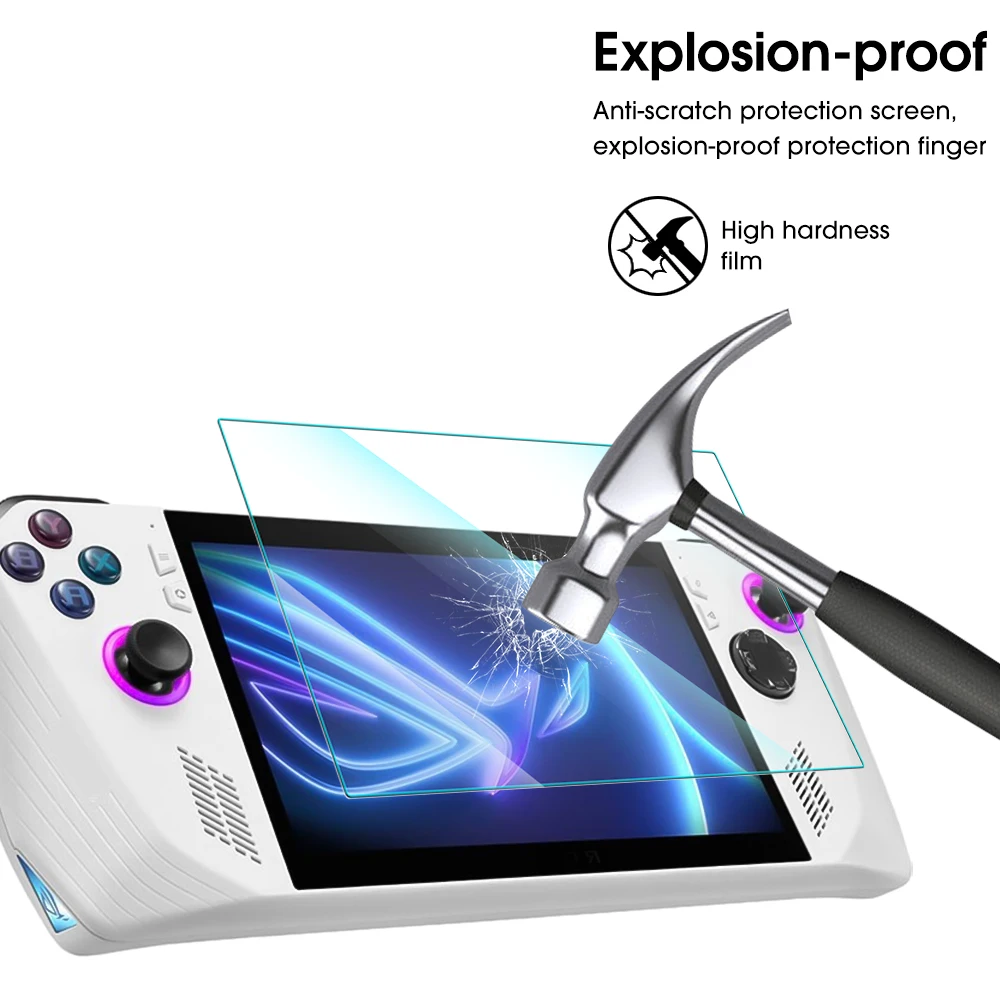 Protetor de Tela Anti-Fingerprints, Dureza 9H, Transparente, Vidro Temperado, Capa de Filme para ASUS ROG Ally 7"