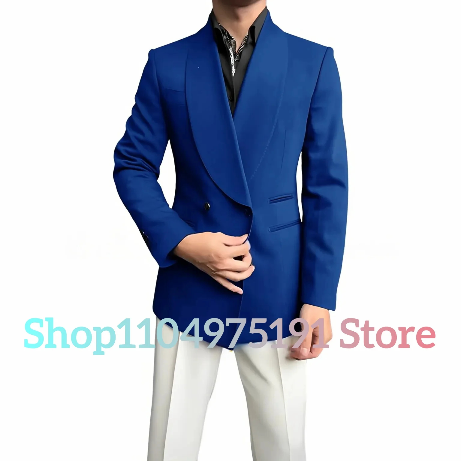 Elegant men's suit 2-piece (jacket+pants) Dark green double-breasted custom premium tuxedo wedding cocktail Banquet Xmas party