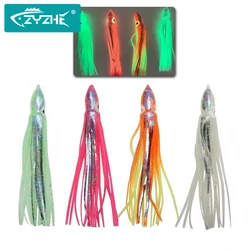 ZYZHE 8/10/12CM Soft Squid Skirts Luminous Sea Fishing Octopus Fakebait Tuna Fishing Lure Bionic Squid Bait Boat Fishing Tackle