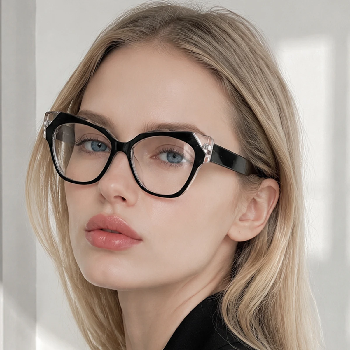 1 Pair of Women's Cat-Eye Large-Frame Fashion Non-Prescription Glasses, Elegant Retro Stylish Light Luxury Versatile Women's Glasses, Suitable for Daily Commuting, Casual Outings, Dating, and Store Visits