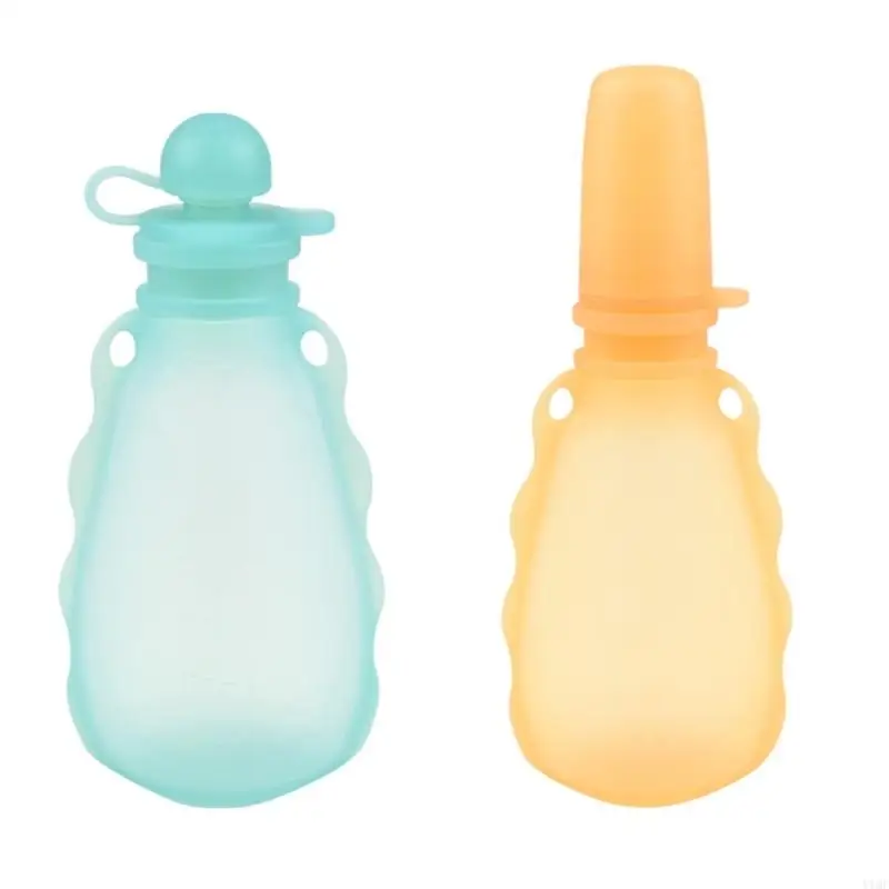 

Y1QF Baby Storage Bag Reusable Squeeze Container Case Silicone Breast Milk Puree Box for Travel Daily