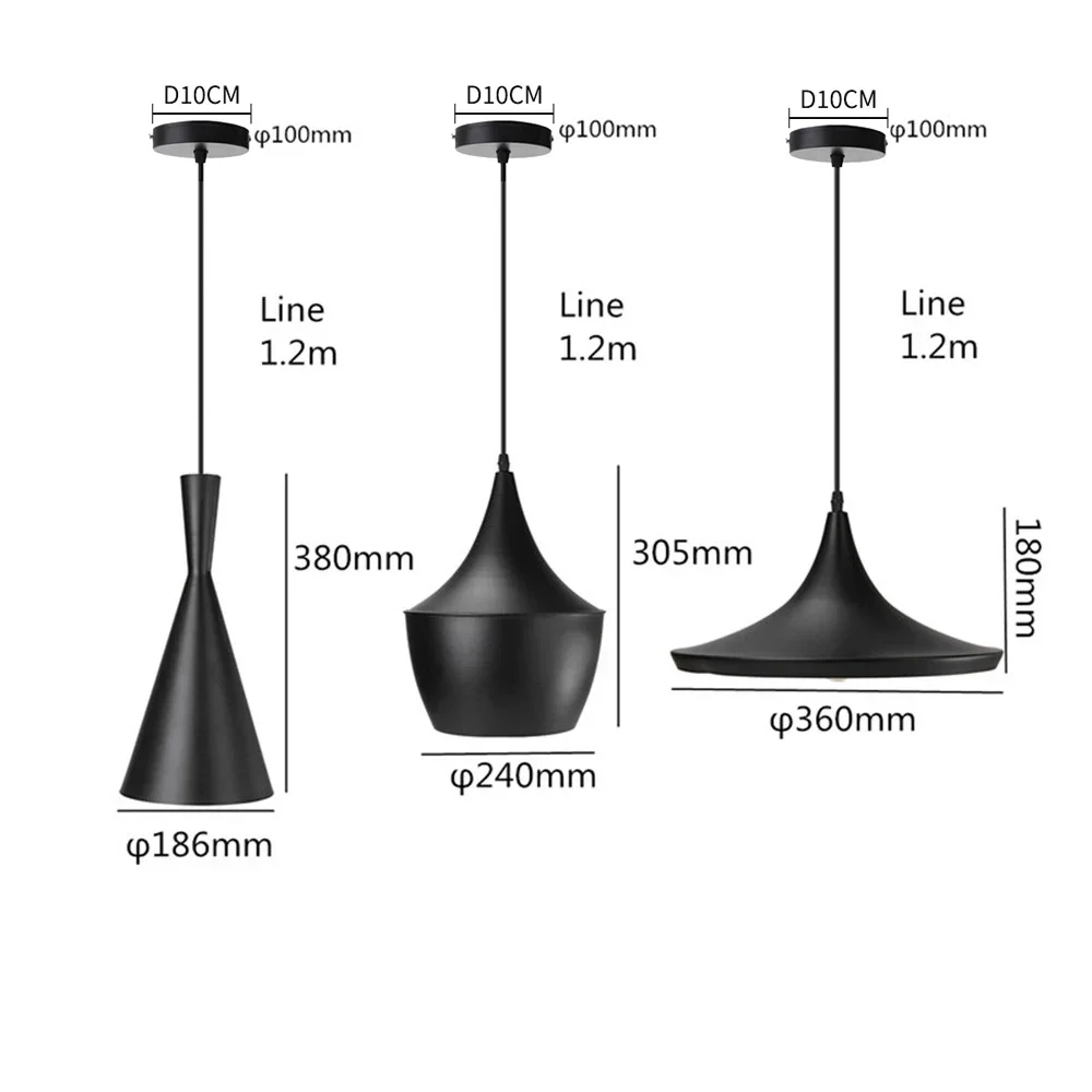 الألومنيوم معلقة ضوء الحديثة خمر مطعم قلادة أضواء 110 فولت 220 فولت تركيبات صناعية ديكور غرفة الطعام PL-209