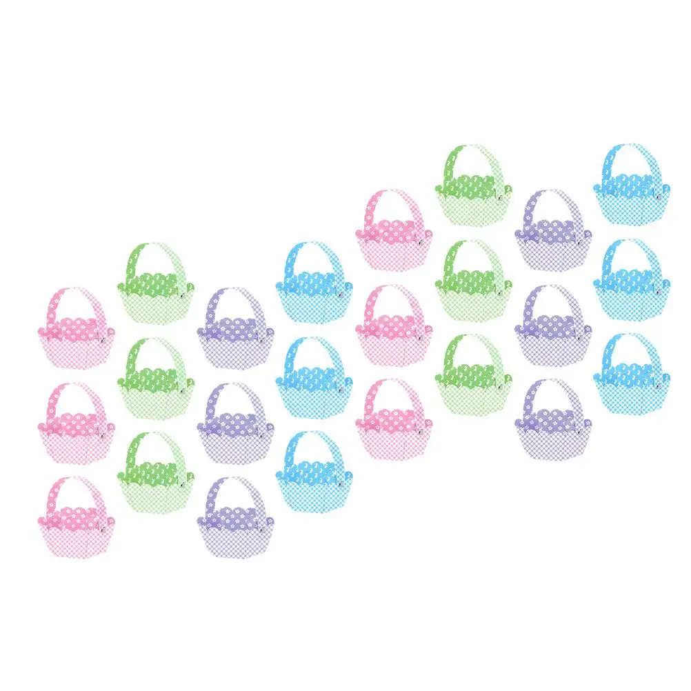 24 Pcs Easter Basket Theme DIY Festival Baskets Decorative Adorable Ornament Egg