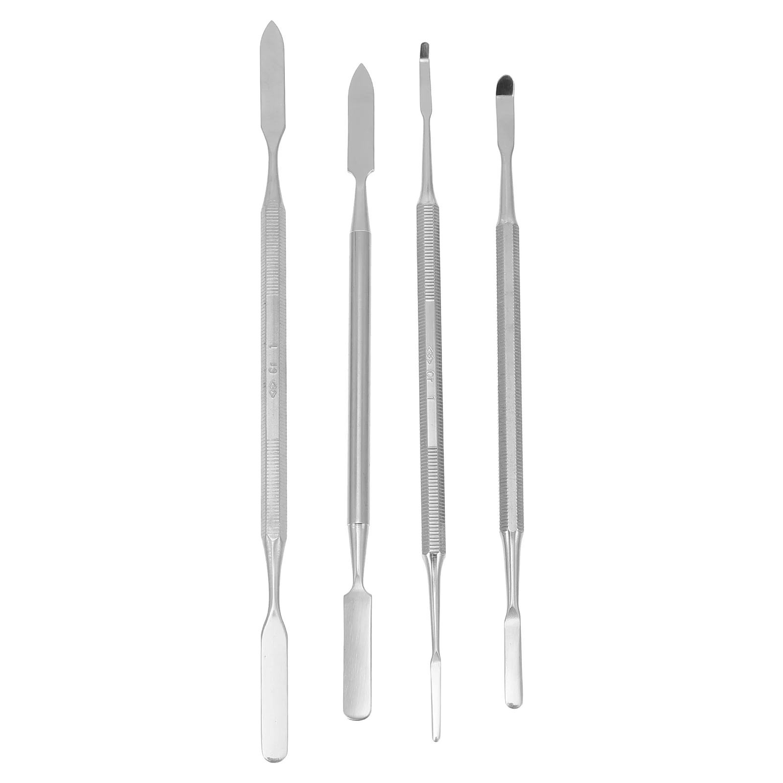 

4pcs Stainless Steel Makeup Mixing Rods Double Sided Spatulas Foundation Blush Eyeshadow Lip Color Blender Salon Family Manicure