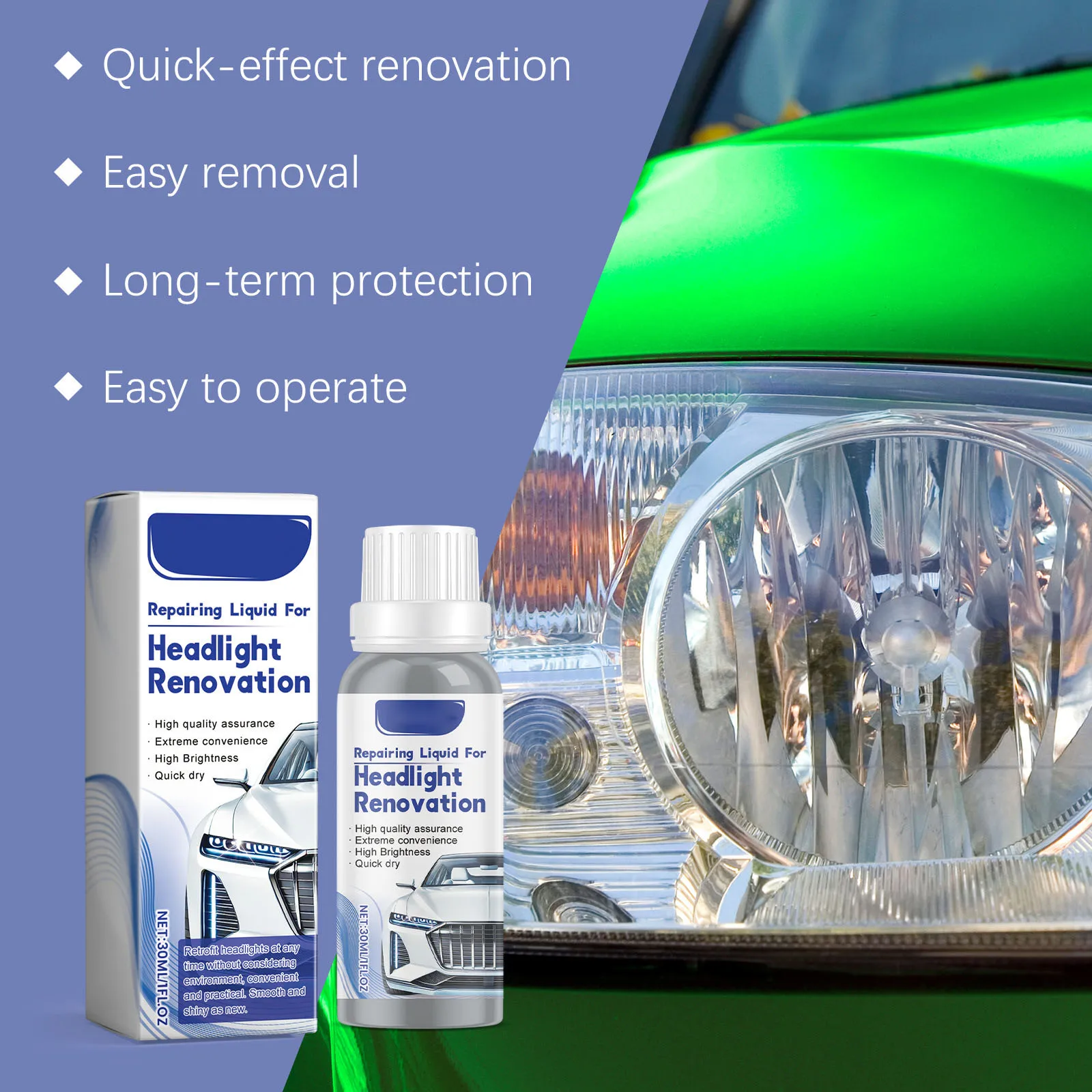 30 مللي سيارة العلوي إصلاح السائل السيارات العناية بالضوء الغبار والبقع إزالة عامل التنظيف تلميع تجديد نظافة لوازم #3