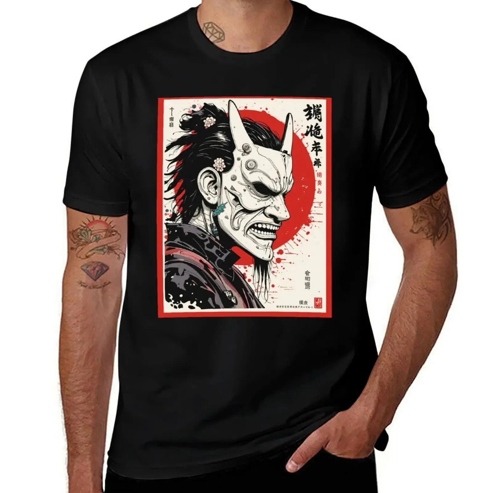 

Kabuki demon mask T-Shirt customizeds anime stuff sublime Men's t-shirt