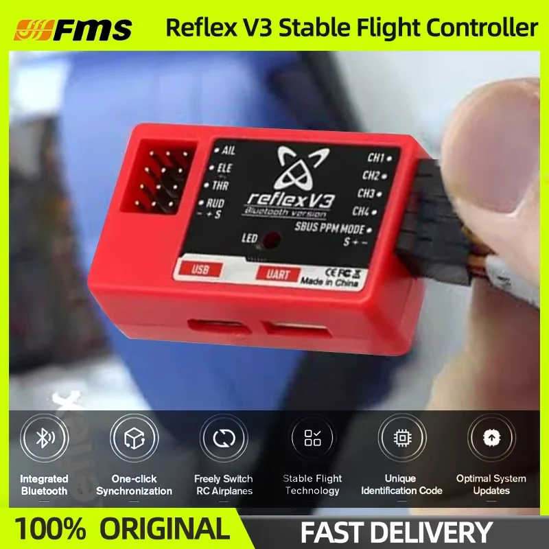 FMS Reflex V3 Flight Controller FC Gyro Stabilizer SBUS PPM Mode For FMS Warbird 64/70/80/980/1100/1400/1700/2000mm RC Airplane