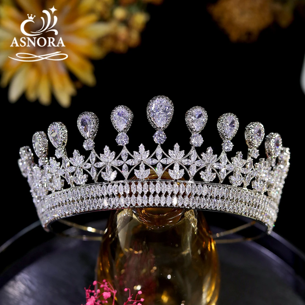 luxo zirconia tiara coroa para mulheres acessorios de cabelo do casamento vestido de banquete 01